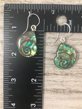 Load image into Gallery viewer, Natural Walnut Wood and Abalone Shell Earrings
