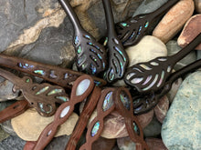 Load image into Gallery viewer, Wooden Hair Stick with Abalone
