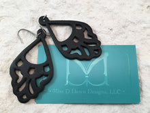 Load image into Gallery viewer, Lightweight Genuine Black Leather Earrings
