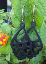 Load image into Gallery viewer, Lightweight Genuine Black Leather Earrings
